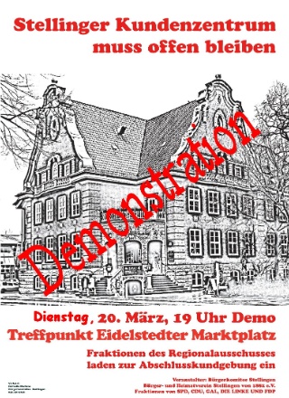 Stellingen DEMO für den Erhalt des Kundenzentrums Stellingen am 20.3.2012